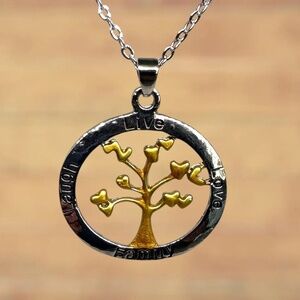 New Indio Jewelry Silver and Gold Tree of Life on Sterling Silver Necklace #7040